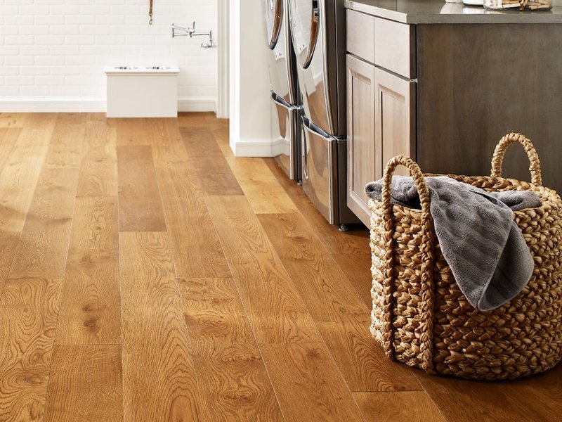 brown hardwood for bathroom from Traditional Floors in Milan, IL